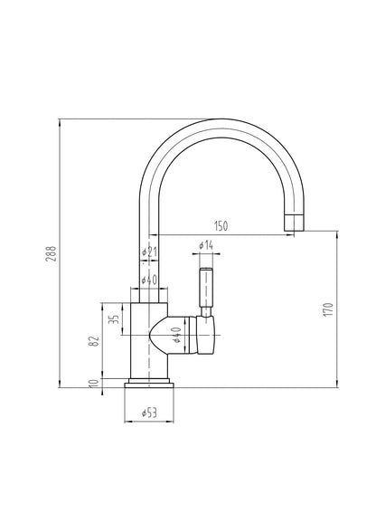 Tec Single Lever Mono Basin Mixer Brushed Brass