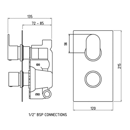 Reign Twin Valve With Diverter