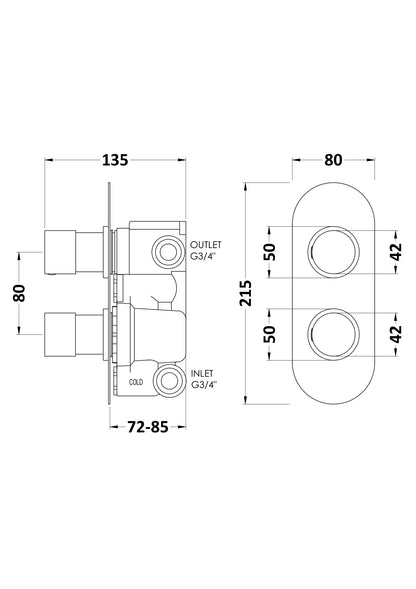 Round Valves Twin Valve with Diverter