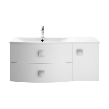 Hudson Reed Sarenna 1000mm Wall Hung Left Hand 2 Drawer 1 Door Vanity Unit With Polymarble Basin