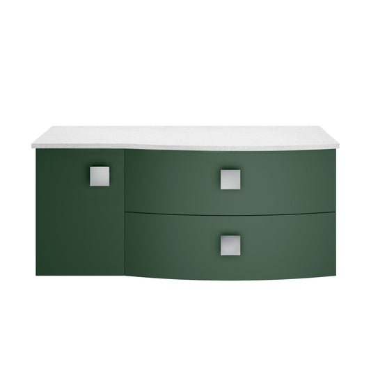 Hudson Reed Sarenna 1000mm Wall Hung Right Hand 2 Drawer 1 Door Vanity Unit With White Marble Top