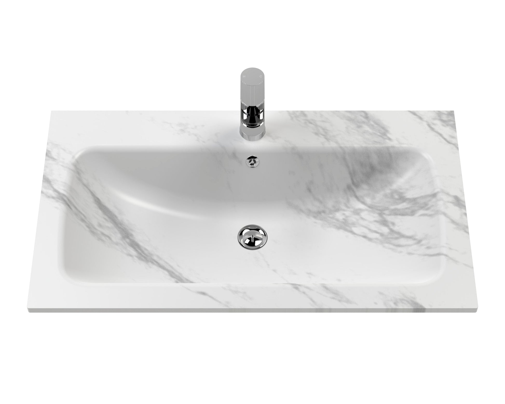 Bexley Floor Standing 1 Drawer Vanity & 1 Tap Hole Stone Basin, 800mm - Indigo Blue