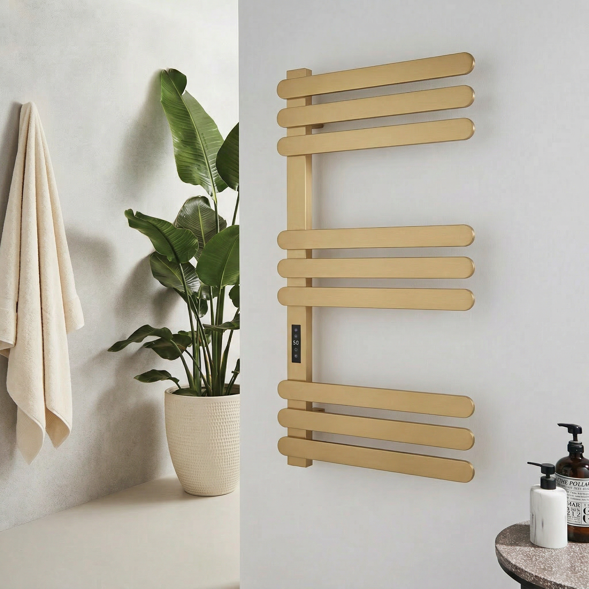 Selecta Smart Dry Electric Towel Rail 1100 x 500mm - Brushed Brass