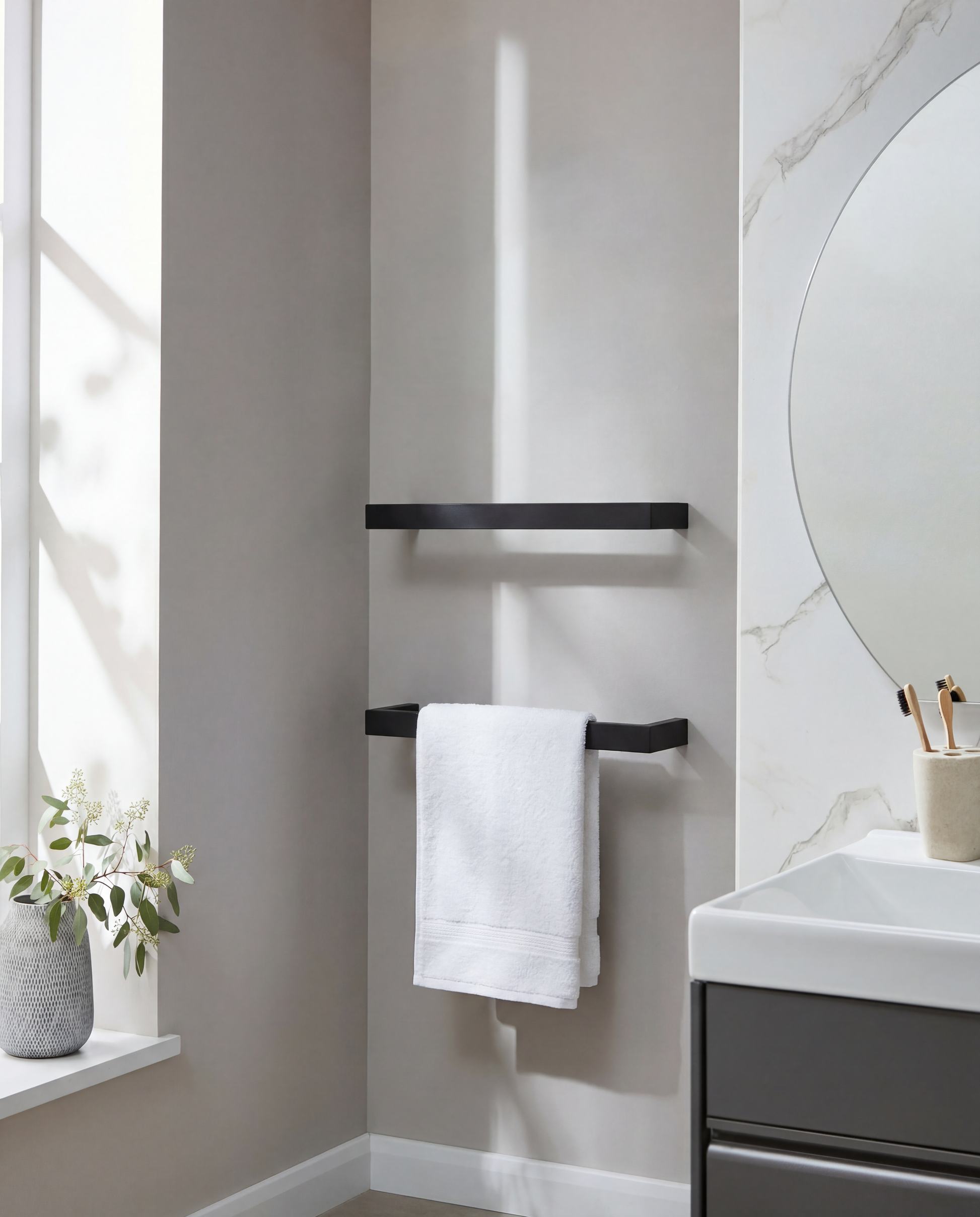 Singola Dry Electric Towel Rail 600mm - Black