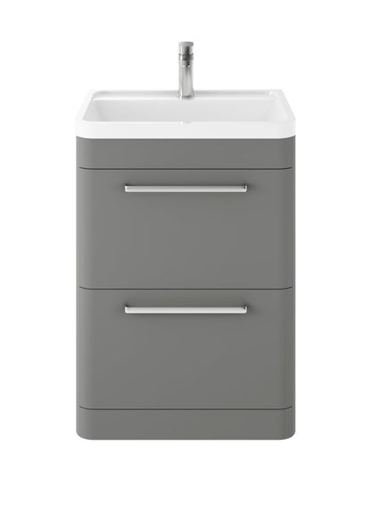 Hudson Reed Solar 600mm Floor Standing 2 Drawer Vanity Unit With Polymarble Basin