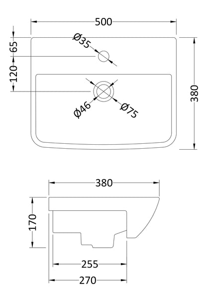 Furniture Ceramics Lynx Semi Recessed Basin