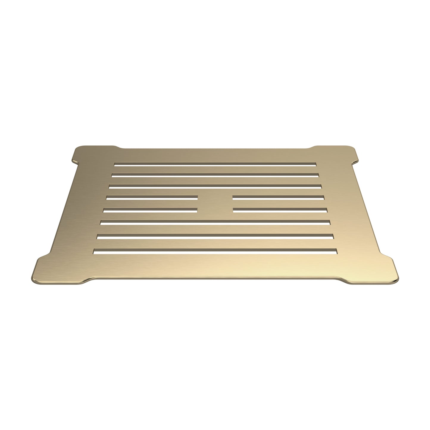 Square Shower Waste With Brushed Brass Top