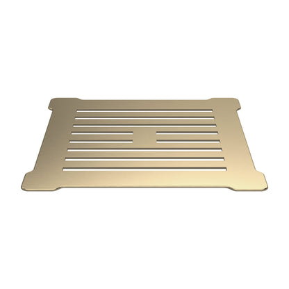 Square Shower Waste With Brushed Brass Top
