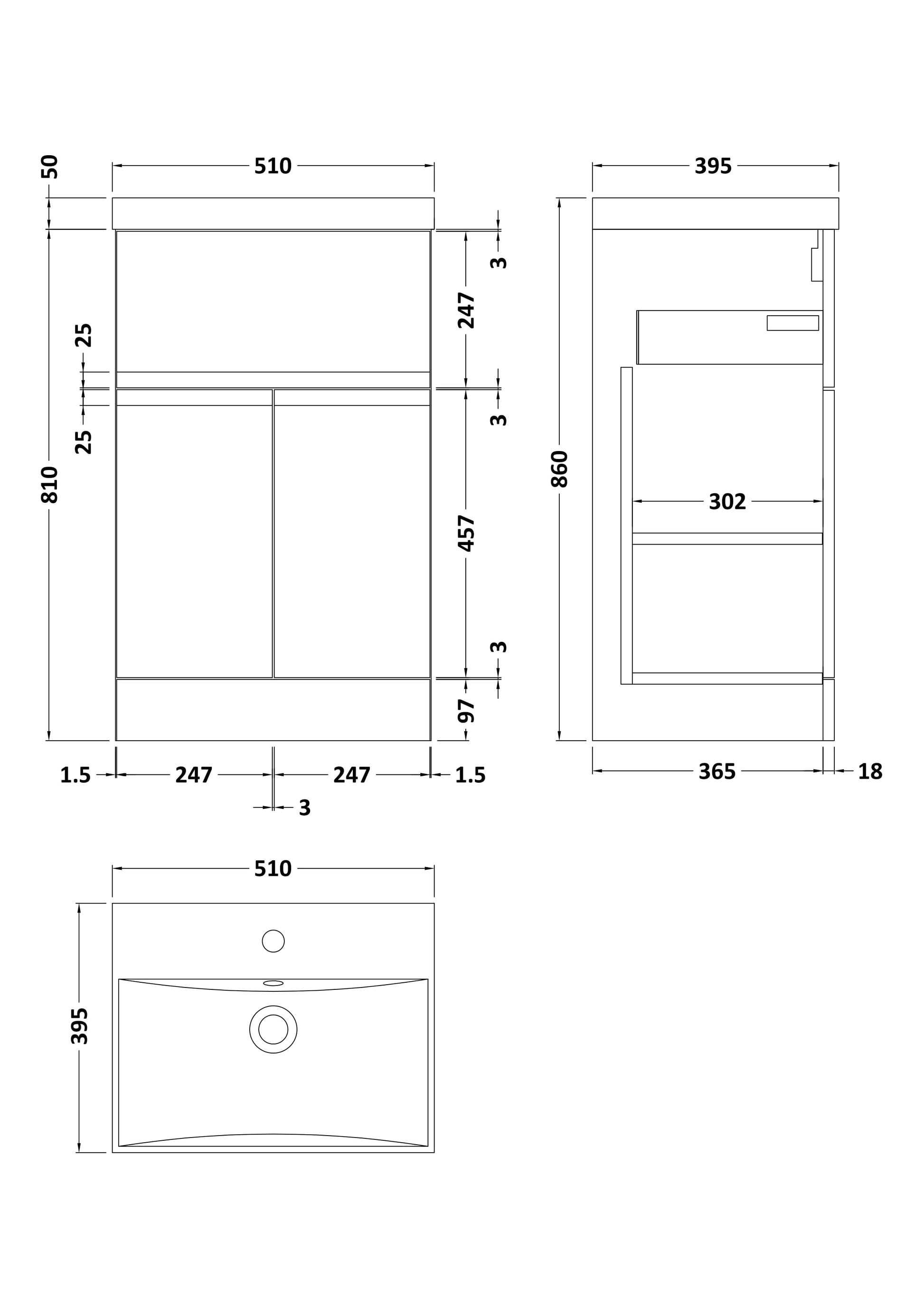 Hudson Reed Urban 500mm Floor Standing Vanity Unit With Basin