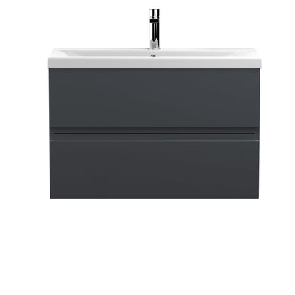 Urban Wall Hung 2 Drawer Vanity & Mid-Edge Ceramic Basin, 800mm