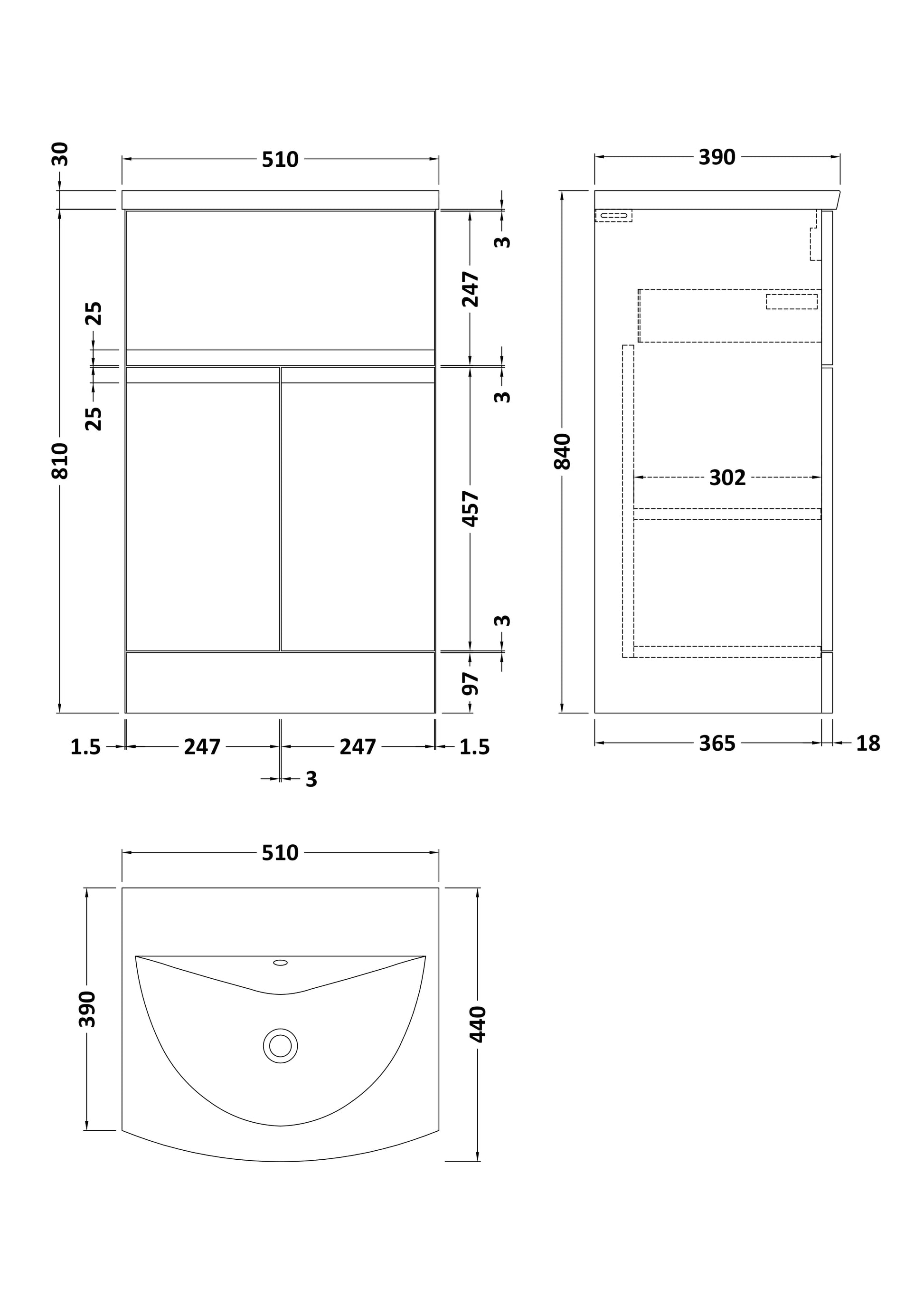 Hudson Reed Urban 510mm Satin Grey Floor Standing Vanity Unit with Basin