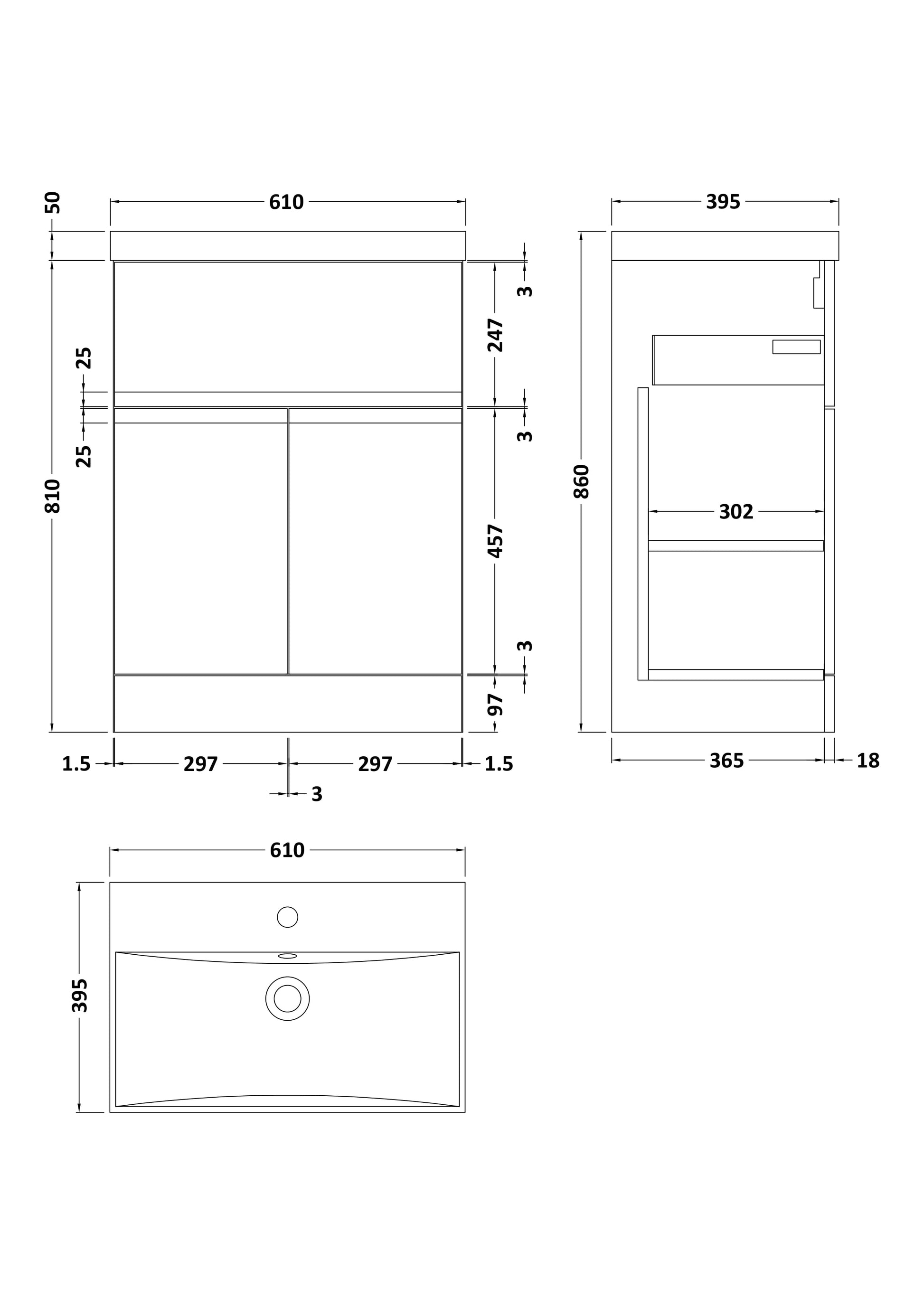 Hudson Reed Urban 600mm Floor Standing Vanity Unit With Basin