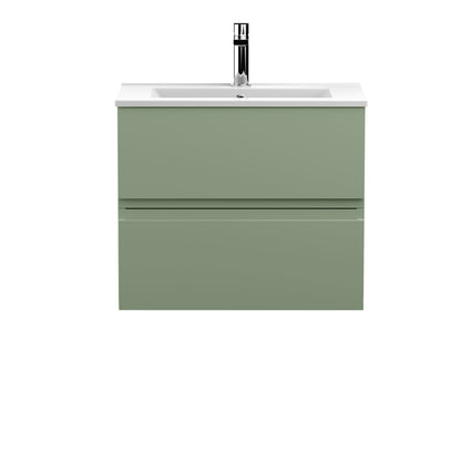 Urban 600mm Wall Hung 2-Drawer Unit and Minimalist Basin 1 Tap Hole