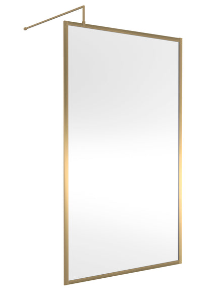 Full Outer Frame Wetroom Screens Full Outer Frame Wetroom 8mm Toughened Safety Glass Screen & Support Bar 1950mm x 1200mm x 8mm