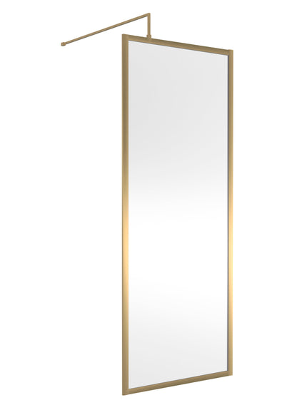 Full Outer Frame Wetroom Screens Full Outer Frame Wetroom 8mm Toughened Safety Glass Screen & Support Bar 1950mm x 800mm x 8mm