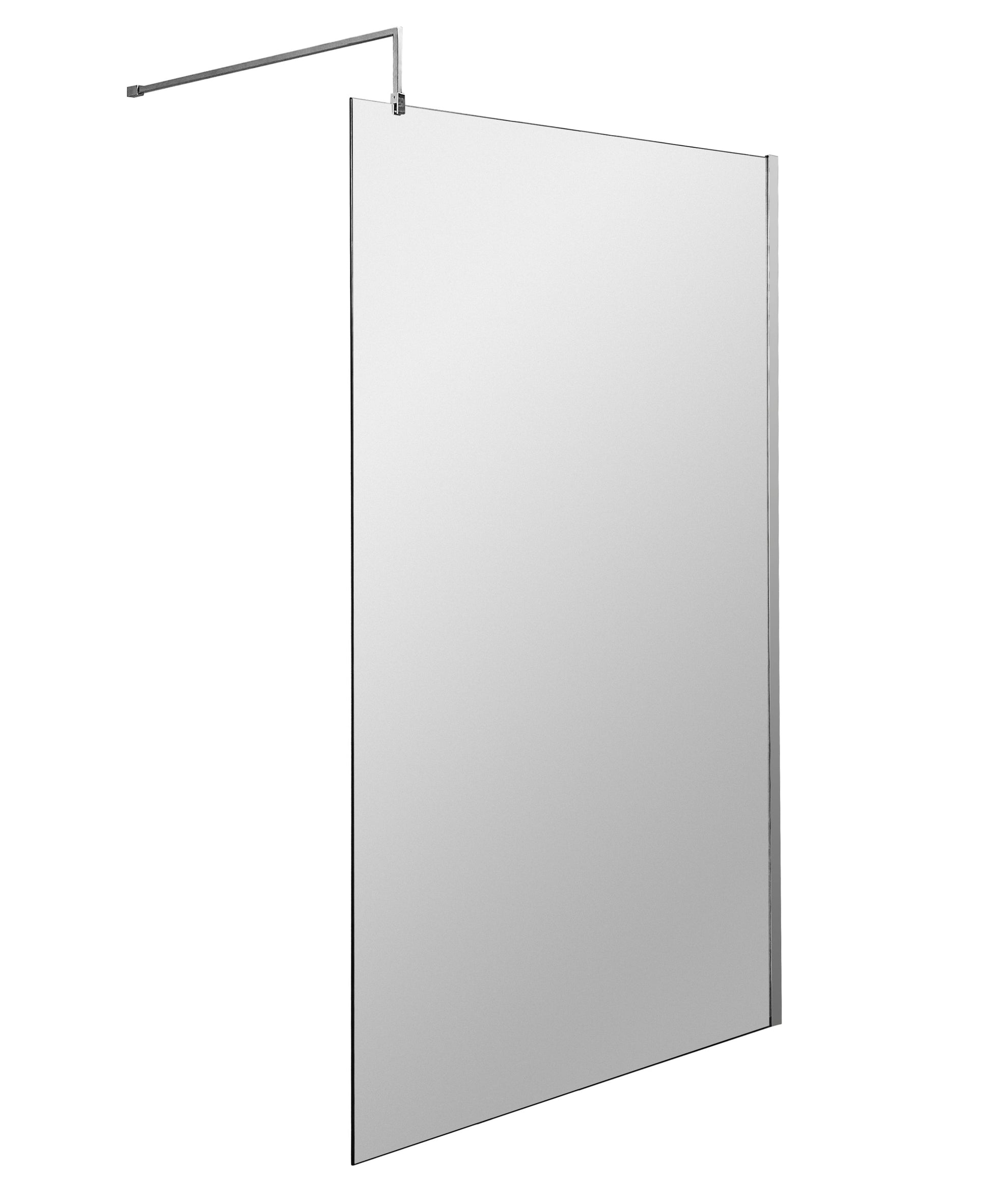 1100mm Wetroom Screen With Black Support Bar