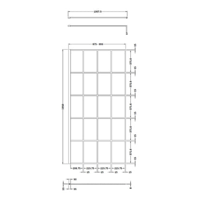 1000mm Framed Wetroom Screen
