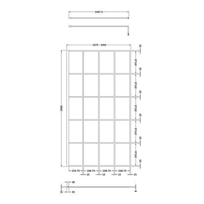 1100mm Framed Wetroom Screen
