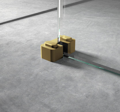 Wetroom Screen Horseshoe Support Brushed Brass