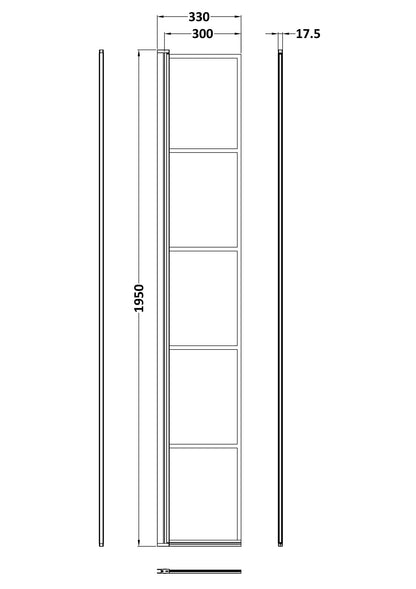 1950mm x 300mm Framed Hinged Return Screen