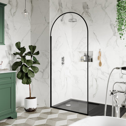 800mm Arched Wetroom Screen 8mm Glass