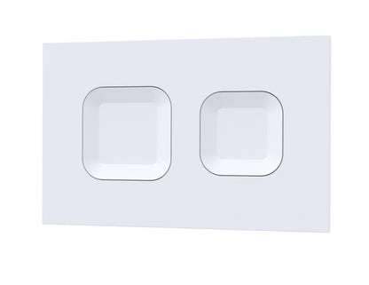 Matt White Square Dual Flush Push Button