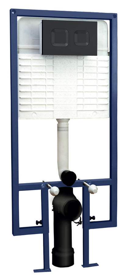 Hudson Reed Square Concealed Cistern Frame With Matt Black Flush Plate