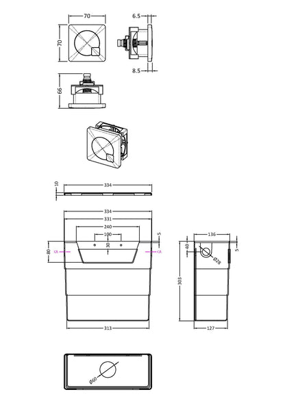Hudson Reed Matt Black Universal Access Cistern With Matt Black Square Flush Plate
