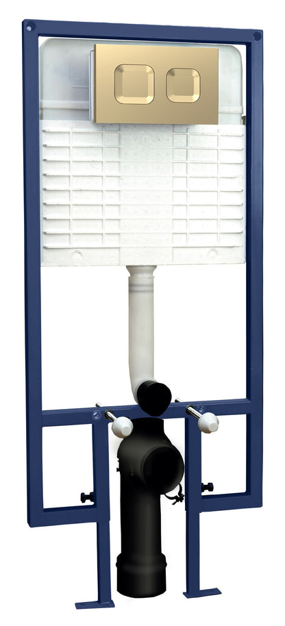Hudson Reed Brushed Brass Concealed Cistern Frame With Square Flush Buttons